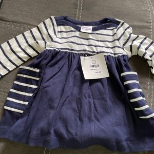 NWT Hanna Andersson size 60/ 3-6 month Navy Long Sleeve Dress set with bloomers